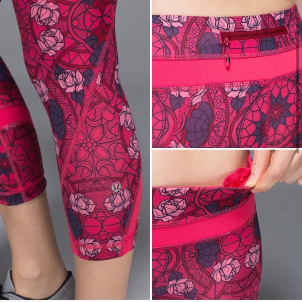 Lululemon Inspire Crop Prism Floral‎ Multi Guava 6 - Picture 5 of 5